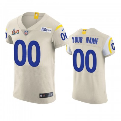Los Angeles Rams Custom Super Bowl LVI Patch Nike Vapor Elite Player NFL Jersey - Bone